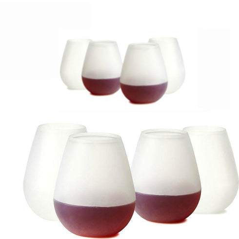 AussieSuperStore Homeware Supplies Flexible Unbreakable Reusable BPA Free Silicone Wine Glasses 8 Pcs CBSILIWINGLASSX8